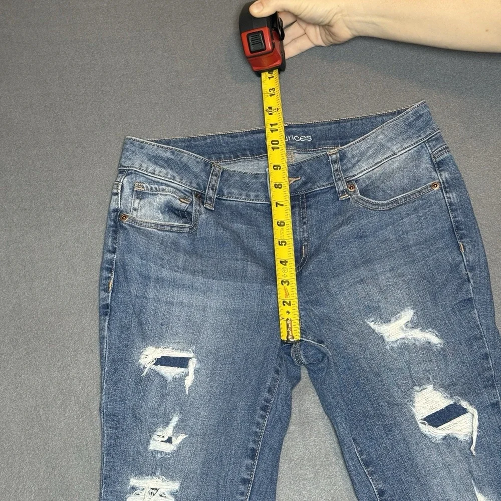 Maurice's Distressed Mid Rise Straight Denim Blue Jeans Women's Size 6